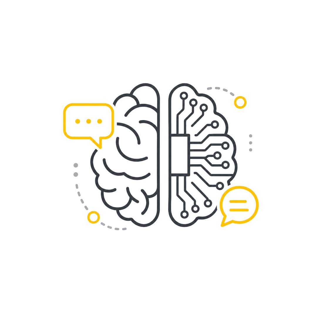 Cerebro con burbujas de conversación: agentes conversacionales